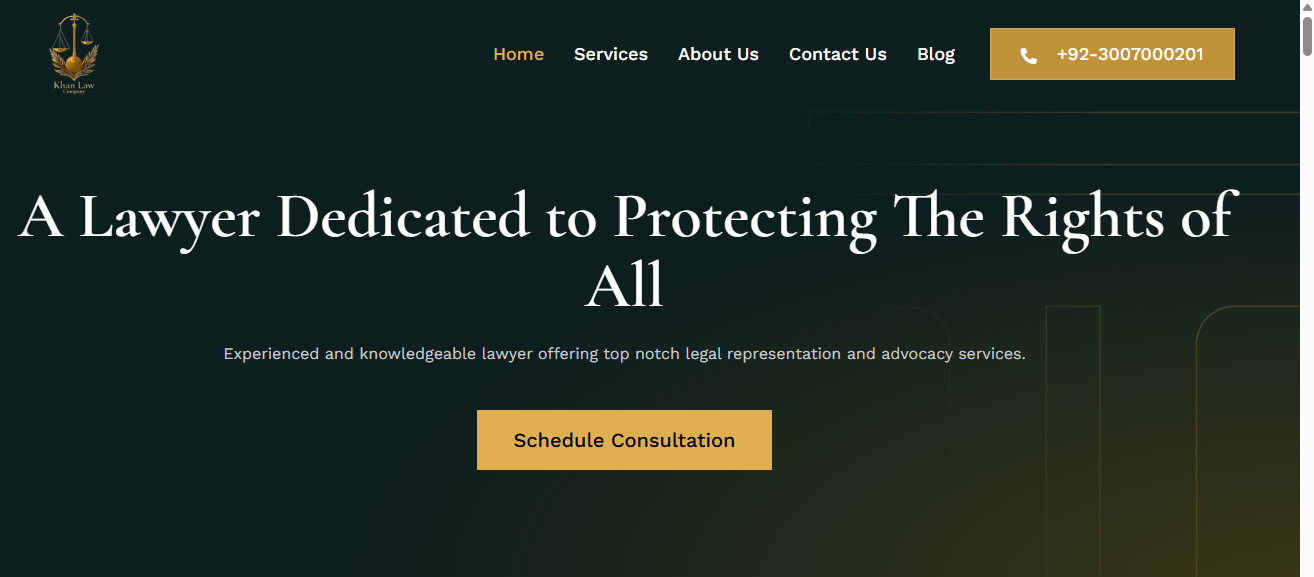 Khan Law firm website design by growistan