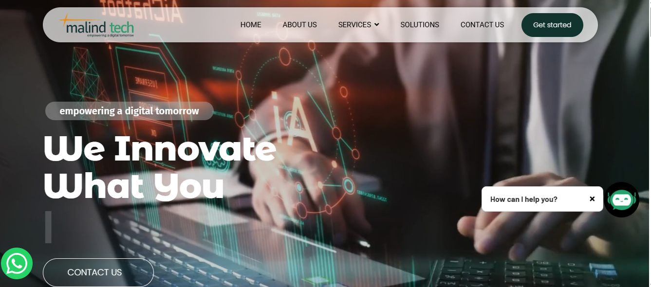 Malind tech website design by growistan