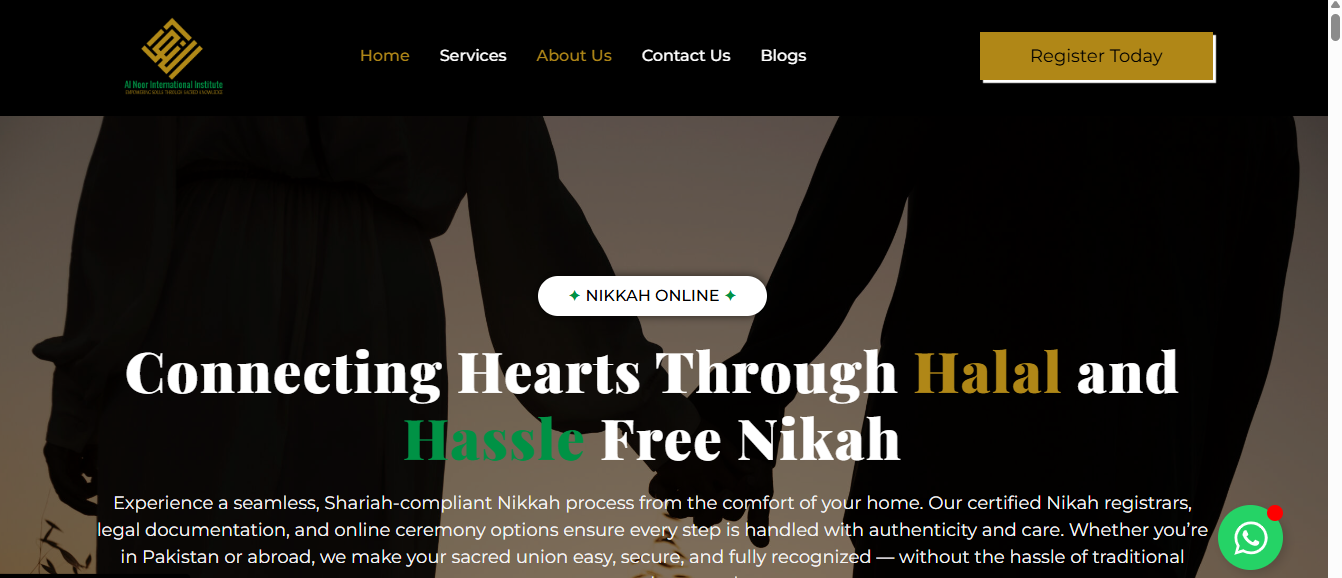 Nikkah online website design by growistan